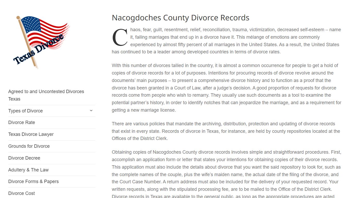 Nacogdoches County Divorce Records – Divorce in Texas